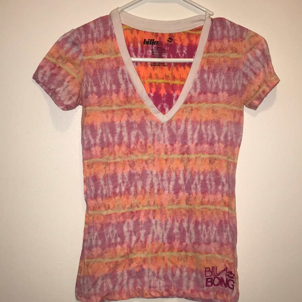 Billabong Tye Dye V neck / pink and orange